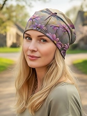 billiga Semestertillbehör-Damhatt i bohemisk polyester med trollslända- och blommönster, flerfärgad, multifunktionell halsduk, perfekt för vardagsbruk, semester och resor