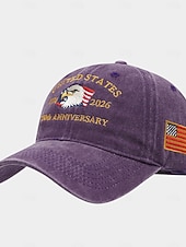  Cappello unisex 250° anniversario/indipendenza, berretto da baseball, portatile, traspirante, quotidiano, per esterni, strada, ricamo, bandiera
