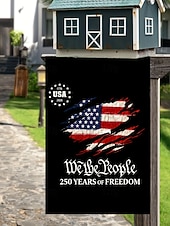  Conjunto de 2 bandeiras dos EUA comemorativas do 250º aniversário, bandeiras patrióticas de jardim dupla face com a Estátua da Liberdade, decorações para o 4 de julho para a celebração dos 250 anos dos EUA, produtos comemorativos dos 250 anos dos EUA, 177