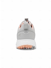 abordables Zapatos de Golf para Mujeres-Zapatillas de golf grises para mujer, cómodas, con cierre de dial, impermeables y sin tacos, ideales para principiantes y para practicar.