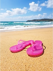 voordelige Vrouwen-Waterdichte zwarte jelly teenslippers voor dames - lichtgewicht, transparante platte sandalen met bandjes voor strandvakanties en wandelingen langs de kust. &amp;zomerse eilandvakanties