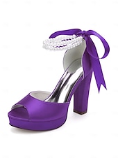 economico sposa-sandali con plateau color avorio bianco da donna - eleganti tacchi da sposa con cinturini di perle per matrimoni in chiesa