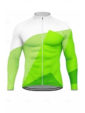 abordables Maillots pour hommes-Homme Hauts Maillot de cyclisme Graphique Géométrique manche longue Cyclisme Maillot Top avec 3 poches arrière Soleil Protection solaire Écran solaire Séchage Rapide Des sports Bleu Rouge Orange