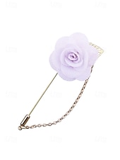 abordables Boda ACC-Pin de solapa con flor de poliéster elegante para hombre: múltiples opciones de color, elegante y moderno, perfecto para bodas y fiestas.