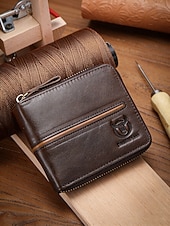 billige Lommebøker-Herre vintage lommebok i ekte skinn i flere farger stor kapasitet flere kort glidelås rundt bifold lommebok for uformell daglig bruk, reiseferie og hverdagsbruk