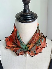 economico Accessori per le vacanze-sciarpa in chiffon di poliestere in stile bohémien da donna, stampe floreali multicolori, fascia versatile, perfetta per l'abbigliamento casual quotidiano e le vacanze al mare