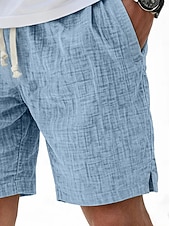 voordelige Klassiek-Voor heren Korte broek Zomer korte broeken Strandshorts Casual korte broek Trekkoord Elastische taille Effen Kleur Met Textuur Comfort Ademend Knielengte Dagelijks Buiten Streetwear Modieus Retro