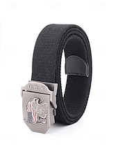 זול אביזרים-חגורת פוליאסטר מתכווננת לגברים עם אבזם דגל אמריקאי, חגורת מותן פטריוטית רב-צבעונית לאירועי יום השנה ה-250 לארה"ב, יום העצמאות, טיולים, חופשות ולבוש ספורטיבי קז'ואל