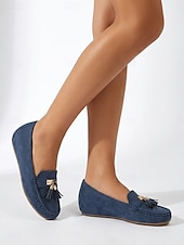 halpa Naisten mokkasiinit ja loaferit-Naisille rento arkipäivän metalliset tupsulihakset - kenkien kenkä pyöreä kärki klassinen rento mukavuus tekonahkaa musta sininen ruskea