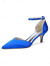 abordables Madre de la Novia/Novio-Zapatos de tacón bajo color champán para mujer con tira en el tobillo, elegantes zapatos para la madre de la novia para bodas en jardines, zapatos de vestir de punta afilada y tacón bajo para