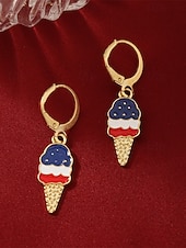  Zestaw patriotycznych kolczyków dla kobiet ze stopu metali, wielostylowe wiszące kolczyki z flagą USA na 250. rocznicę USA, Dzień Niepodległości i na co dzień