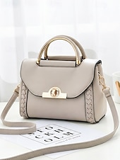 abordables Cabas et fourre-tout-Sac à main bandoulière femme en similicuir avec poignée supérieure et bandoulière réglable, élégant sac à main multicolore pour un usage quotidien décontracté, les trajets domicile-travail et les sorties en vacances.