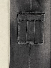 billiga Cargobyxor-Herr Militärbyxor Långbyxor Casual byxor Syratvättade byxor Flera fickor Rakt ben Slät Komfort Fullängd Ledigt Dagligen Utomhus Mode Streetwear Blå Svart Microelastisk