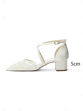 Недорогие Невеста-Женские свадебные туфли-лодочки цвета шампанского — элегантные свадебные туфли с вышивкой и массивным каблуком для свадеб в саду.