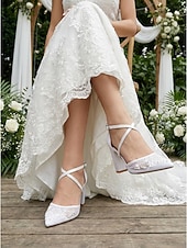 Недорогие Невеста-Женские свадебные туфли-лодочки цвета шампанского — элегантные свадебные туфли с вышивкой и массивным каблуком для свадеб в саду.
