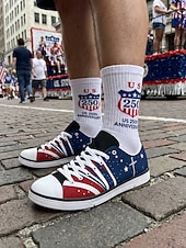 billiga Skor för män-Patriotiska herrsneakers - stjärnrandig flaggtrycksdesign för parader, 4 juli, USA:s 250-årsjubileum och avslappnade firanden