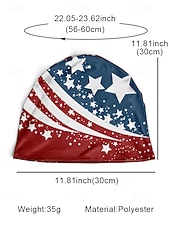  כובע ראש מודפס פוליאסטר לנשים, צווארון רב תכליתי, חגיגות 250 שנה ויום העצמאות האמריקאי, טיולים ולבוש יומיומי