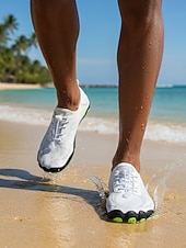 economico Uomini-Scarpe da acqua da uomo bianche ad asciugatura rapida, leggere, traspiranti, antiscivolo, ideali per attività acquatiche, nuoto, passeggiate sulla spiaggia, trekking fluviale, kayak e avventure all'aria aperta.