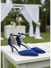 abordables Madre de la Novia/Novio-Zapatos de tacón bajo color champán para mujer con tira en el tobillo, elegantes zapatos para la madre de la novia para bodas en jardines, zapatos de vestir de punta afilada y tacón bajo para