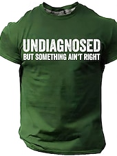  Tricou amuzant cu mânecă scurtă pentru bărbați UNDIAGNOZAT DAR CEVA NU E ÎN REGULĂ umor de stil de viață