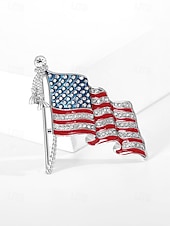 tanie Akcesoria-Zestaw broszek patriotycznych dla kobiet, ze stopu metali, w kolorze złotym i srebrnym, 2-częściowe przypinki z flagą USA, idealne na 250. rocznicę USA, Dzień Niepodległości i na co dzień