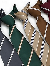 お買い得  結婚 ACC-メンズポリエステルストライプネクタイ、クラシックフォーマルビジネス＆ウェディングパーティーアクセサリー、複数の色、男性のためのエレガントなプロフェッショナルスタイル