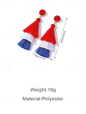  Женские серьги с полиэстеровыми кисточками, в разных стилях, в цветах американского флага (красный, белый и синий), патриотические украшения, идеально подходят для 250-летия США, Дня независимости и повседневной носки.