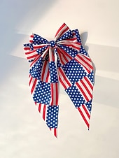Недорогие Аксессуары-Женский патриотический бант из полиэстера, большая заколка-бант для волос с принтом флага США в разных узорах, посвященная 250-летию США, Дню независимости, повседневной носке, путешествиям и отдыху.
