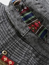 Χαμηλού Κόστους Αξεσουάρ διακοπών-Ανδρικό καπέλο bucket από μείγμα βαμβακιού σε μποέμ στιλ με έθνικ σχέδια, πολύχρωμο σχέδιο – ιδανικό για καθημερινή χρήση και ταξίδια διακοπών