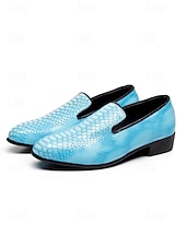 abordables Mocassins-Mocassins bleus pour homme en similicuir à motif crocodile, modèle à enfiler, style moderne et élégant, parfaits pour les hommes élégants lors de soirées, d'occasions spéciales et de mariages.