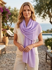 preiswerte Urlaubszubehör-Chiffonschal für Damen, leichtes Polyester, Boho-Stil, mehrfarbig, weich und atmungsaktiv, perfekt für Urlaub, Reisen, Alltag und Freizeitoutfits