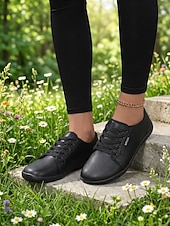 billige Sneakers til kvinner-damerosa sneakers med bred passform og snøring, lette, uformelle tursko i kunstskinn for reiser og trening &amp;hverdagskomfort