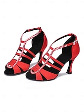 cheap Latin Shoes-Women's White Latin Dance Heels - Strappy Ballroom Shoes for Salsa, Cha-Cha &amp; Rumba Practice