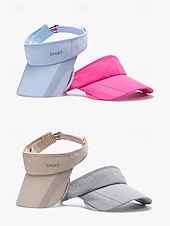 Χαμηλού Κόστους Γυναικεία Καπέλα-Γυναικείο ρυθμιζόμενο καπέλο ηλίου σε πολλά χρώματα από πολυεστέρα, αθλητικό καπέλο με αναδιπλούμενο γείσο, για γκολφ, τρέξιμο, τένις και casual υπαίθρια αθλητικά ρούχα