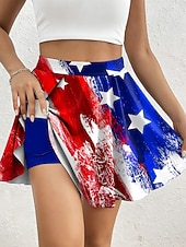  Per donna Gonna da vacanza Elegante Moda Abbigliamento da Spiaggia Casual Sopra il ginocchio Vita Alta Gonne Grafico Stampato Elasticizzato Quotidiano Spiaggia Rosso Blu Blu pallido Estate