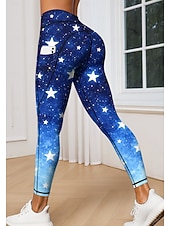 economico Leggings e collant da yoga-Giornata dell'indipendenza Giornata nazionale americana Giorno dell'Indipendenza americana Per donna Leggings casual Leggings da palestra Strato di base inferiore Tasche Bollo Patchwork Pilates
