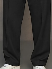 ieftine Pantaloni de rochie-Bărbați Pantaloni Costume Buzunar Nasturi Simplu Confort Respirabil Lungime totală Casual Zilnic Casă Vacanță Modă Negru Kaki Inelastic