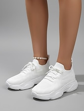  Sneakers da donna in maglia patriottiche: scarpe da passeggio leggere e traspiranti con stampa a stelle e lacci, stile sportivo casual per il giorno dell'indipendenza, le parate e i viaggi.