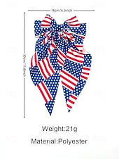 Недорогие Аксессуары-Женский патриотический бант из полиэстера, большая заколка-бант для волос с принтом флага США в разных узорах, посвященная 250-летию США, Дню независимости, повседневной носке, путешествиям и отдыху.