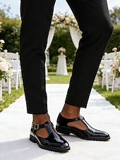 Χαμηλού Κόστους Μπαλαρίνες-ανδρικά μπορντό λουστρίνι λουστρίνι μοναχικά παπούτσια φορέματα γυαλιστερά επίσημα γαμήλια μοκασίνια για γαμπρό, καλεσμένο γάμου, δεξίωση, συμπόσιο, τελετή, κομψή βραδινή ένδυση