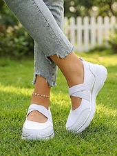 cheap Women's Sneakers-Women's Pink Mary Jane Sneakers – Breathable Lightweight Mesh Slip-On Sport Shoes for Walking, Casual Wear, Travel and Daily Activities