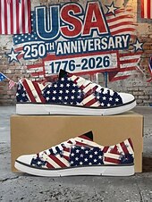 billiga Skor för män-Patriotiska herrsneakers - stjärnrandig flaggtrycksdesign för parader, 4 juli, USA:s 250-årsjubileum och avslappnade firanden