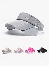 Χαμηλού Κόστους Γυναικεία Καπέλα-Γυναικείο ρυθμιζόμενο καπέλο ηλίου σε πολλά χρώματα από πολυεστέρα, αθλητικό καπέλο με αναδιπλούμενο γείσο, για γκολφ, τρέξιμο, τένις και casual υπαίθρια αθλητικά ρούχα