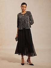 tanie Eleganckie bluzki-Damskie Koszula Boho Bluzka Eleganckie topy Błyszczący W Tureckie Wzory Elegancja Elegancki Rękaw 3/4 Półgolf Zwykłe topy Codzienny Praca Gość weselny Czarny Lato Wiosna Jesień