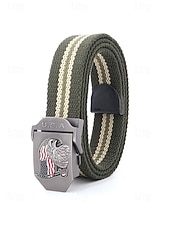זול אביזרים-חגורת פוליאסטר מתכווננת לגברים עם אבזם דגל אמריקאי, חגורת מותן פטריוטית רב-צבעונית לאירועי יום השנה ה-250 לארה"ב, יום העצמאות, טיולים, חופשות ולבוש ספורטיבי קז'ואל