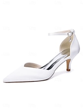 abordables Madre de la Novia/Novio-Zapatos de tacón bajo color champán para mujer con tira en el tobillo, elegantes zapatos para la madre de la novia para bodas en jardines, zapatos de vestir de punta afilada y tacón bajo para