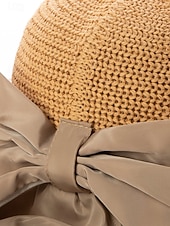 Недорогие Женские шляпы-Женская складная солнцезащитная шляпа в стиле бохо с чехлом для хранения, портативная пляжная шляпа из полиэстера с широкими полями, различных цветов, для повседневной носки, путешествий, отдыха и курортного отдыха.