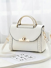 abordables Cabas et fourre-tout-Sac à main bandoulière femme en similicuir avec poignée supérieure et bandoulière réglable, élégant sac à main multicolore pour un usage quotidien décontracté, les trajets domicile-travail et les sorties en vacances.