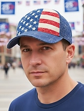  Gorra unisex ajustable con bandera estadounidense, estampado de poliéster, estilo vintage, ideal para el 250.º aniversario de EE. UU., el Día de la Independencia y viajes casuales cotidianos.