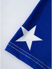  Ziua Independenței Rochie Maxi Purtătoare de Drepturi Femei Patriotic Rochie A-Line Rochie Slip Vacanță Casual Ieșire Ajustare Regulată Grafic Steag Fără Mâneci Guler în V Bretele Spaghetti Albastru